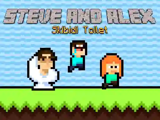 Гульня Steve and Alex Skibidi Toilet онлайн