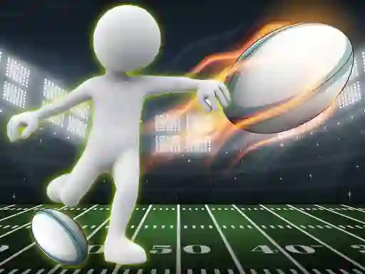 Гульня Stickman Rugby Run And Kick онлайн