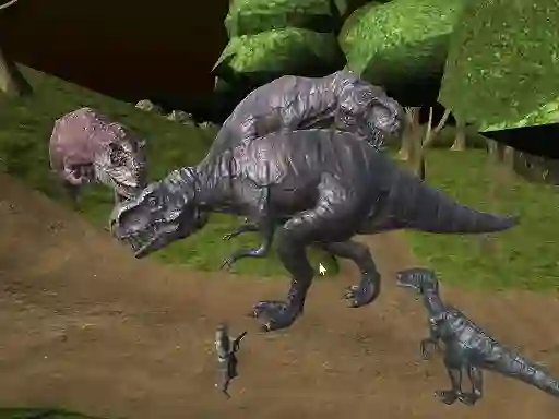 Гульня Mightnight Multiplayer Dinosaur Hunt онлайн