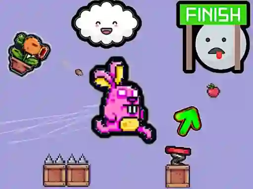 Гульня Cute Rabbit's Challenging Adventure онлайн