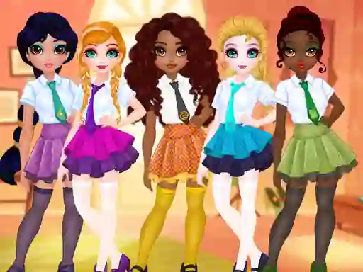 Гульня Princesses BFF Rush To School онлайн