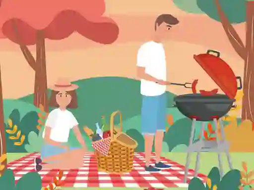 Гульня Barbecue Picnic Hidden Objects онлайн