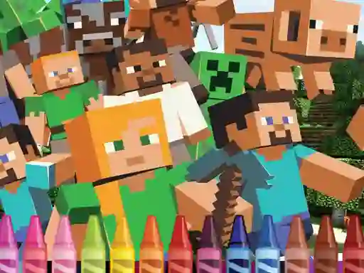 Гульня 4GameGround Minecraft Coloring онлайн