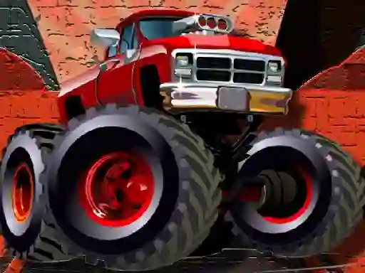 Гульня Crazy Monster Trucks Puzzle онлайн
