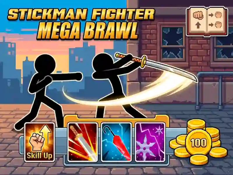 Гульня Stickman Fighter Mega Brawl онлайн