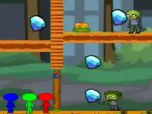 Гульня StickMan Bros Vs Zombies онлайн