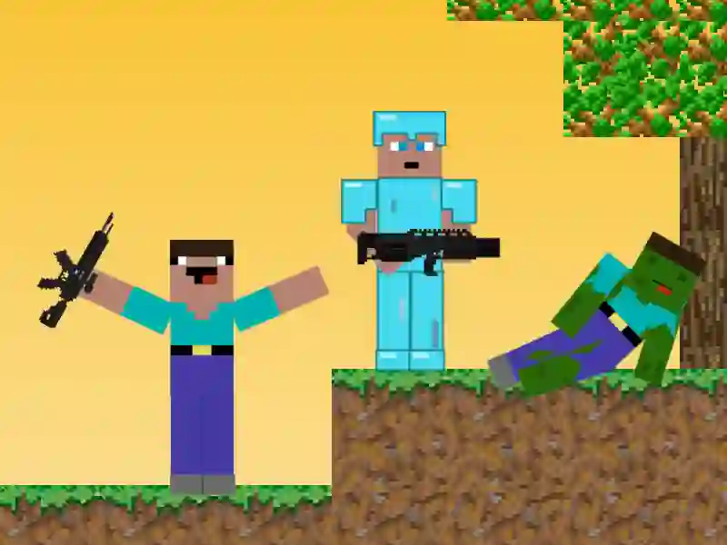Гульня Noob vs Pro: Zombie Apocalypse онлайн