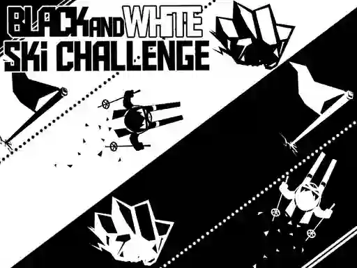 Гульня Black and White Ski Challenge онлайн