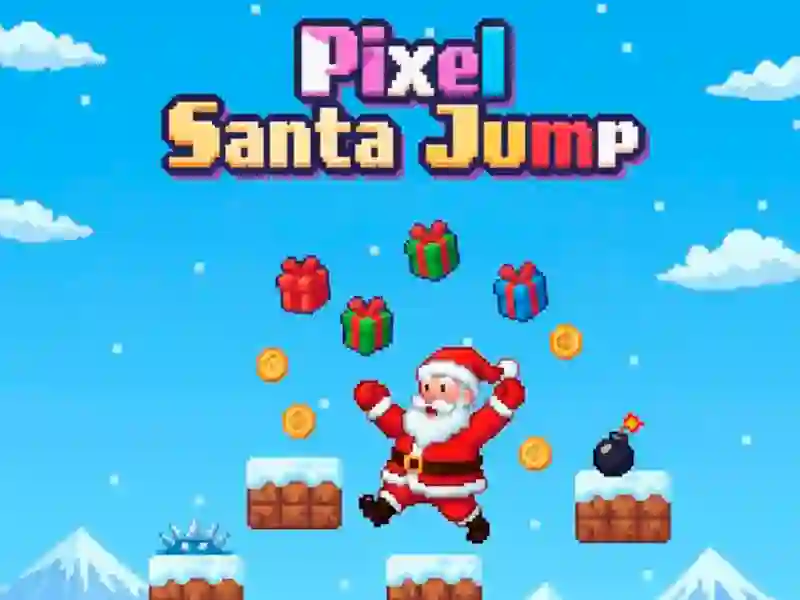 Гульня Pixel Santa Jump онлайн