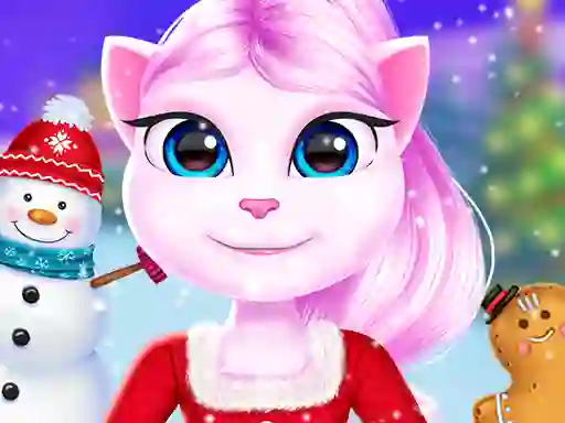 Гульня Cat Girl Christmas Decor Game онлайн