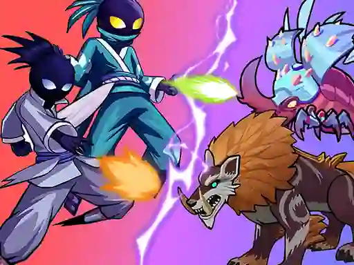 Гульня Stick Ninja Survival онлайн