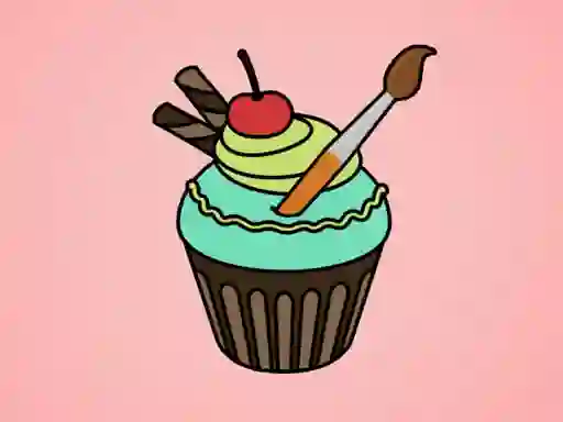 Гульня Yummy Cupcake Coloring онлайн
