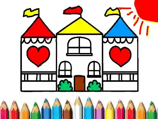 Гульня Back To School Coloring Book DOLL HOUS онлайн