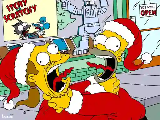 Гульня Simpsons Christmas Jigsaw Puzzle онлайн