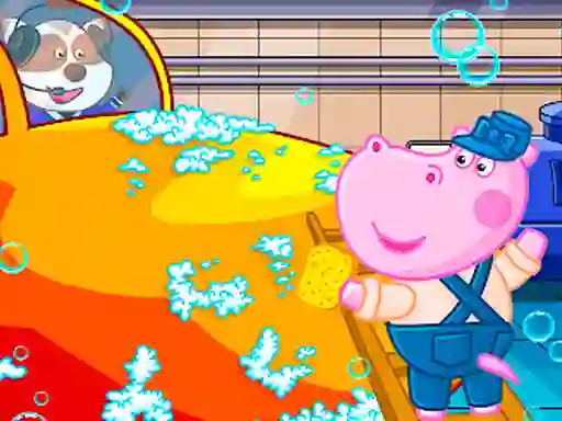 Гульня Hippo Car Service Station онлайн