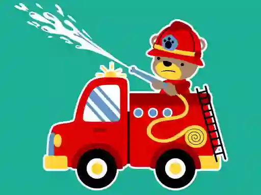 Гульня Animal Firetrucks Match 3 онлайн
