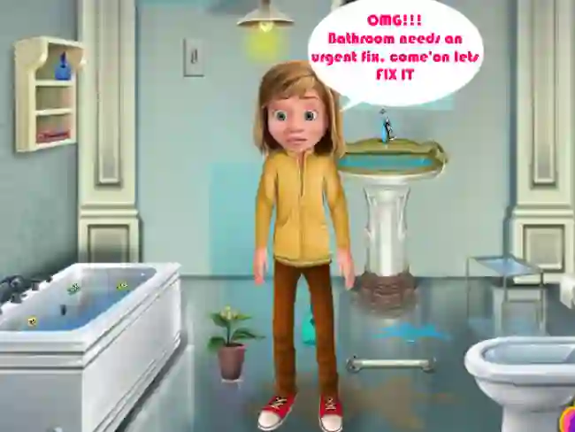 Гульня Riley Bathroom Cleaning онлайн