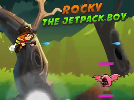 Гульня Rocky The Jetpack Boy онлайн