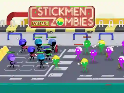 Гульня Stickmen Versus Zombies онлайн