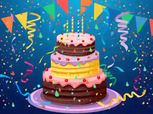 Гульня Birthday cake puzzle онлайн