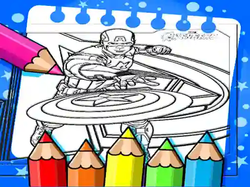 Гульня Captain America Coloring Book онлайн