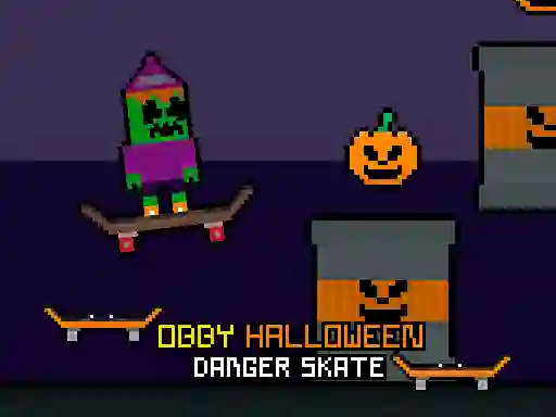 Гульня Obby Halloween Danger Skate онлайн