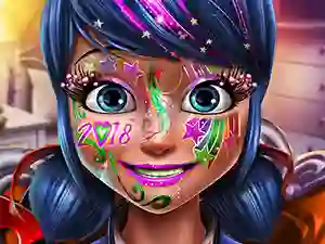 Гульня Dotted girl new year makeup онлайн