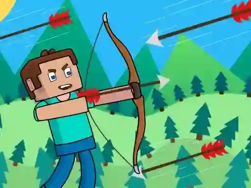 Гульня Noob Archer Monster Attack онлайн