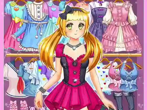 Гульня Anime Kawaii Dress Up онлайн