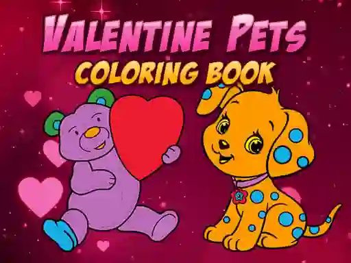 Гульня Valentine Pets Coloring Book онлайн