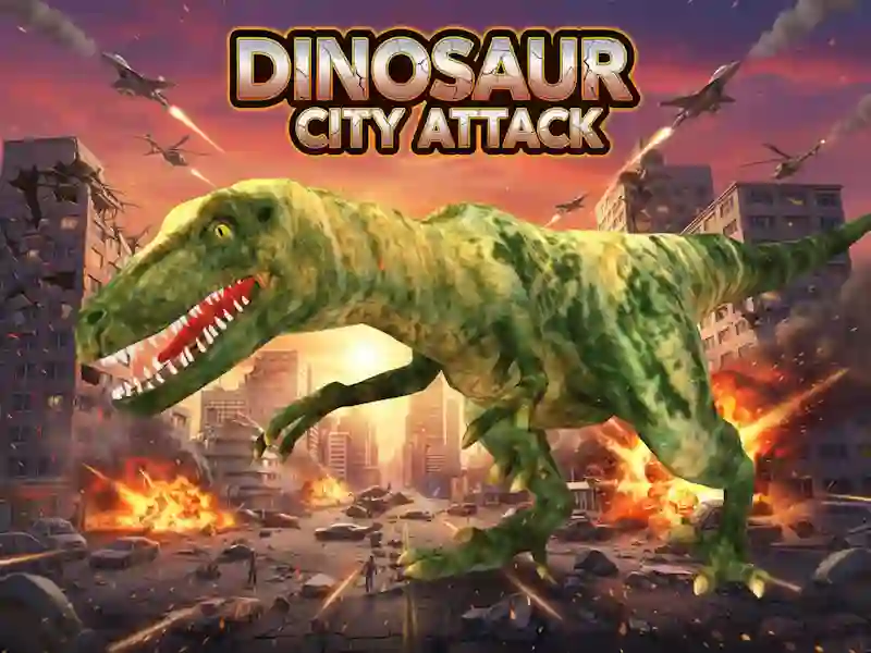 Гульня Dinosaur City Attack онлайн