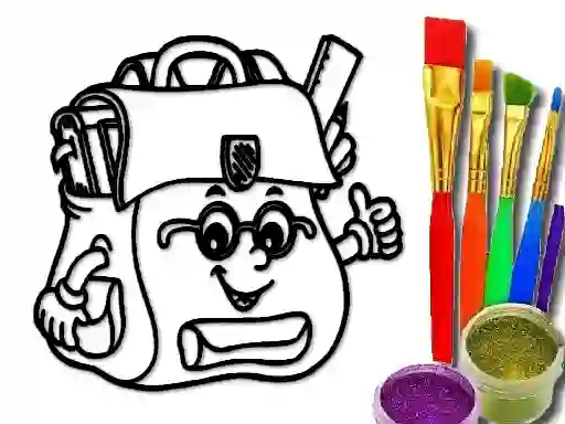 Гульня Back To School: School Bag Coloring Book онлайн