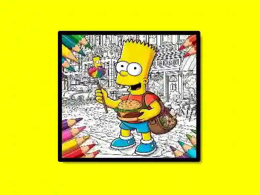 Гульня Back To School Simpsons Coloring Book онлайн