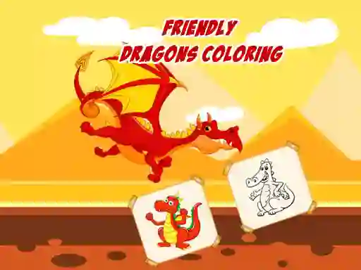 Гульня Friendly Dragons Coloring онлайн