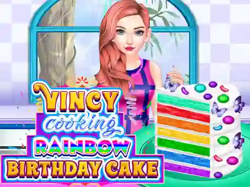 Гульня Vincy Cooking Rainbow Birthday Cake онлайн