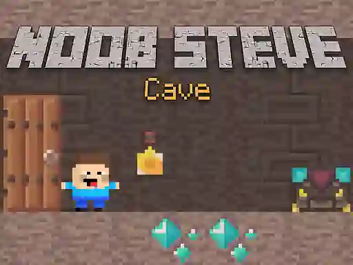 Гульня Noob Steve Cave онлайн