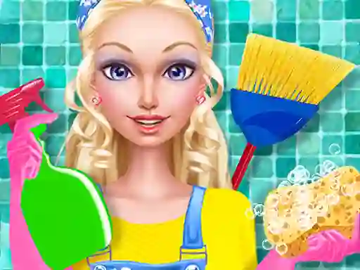 Гульня Fashion Doll House Cleaning онлайн