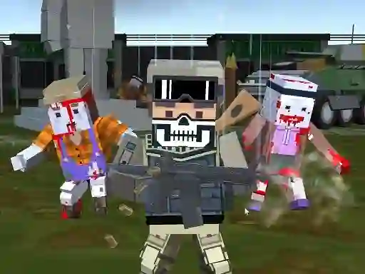 Гульня Combat Pixel Arena 3D Zombie Survival онлайн