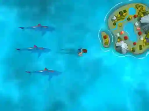 Гульня Survive the Sharks онлайн