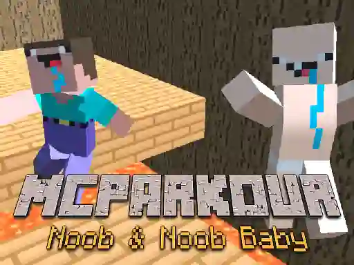 Гульня MCParkour Noob & Noob Baby онлайн