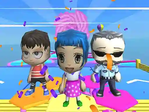 Гульня Fall Guys And Girls Chibi Race Knockdown Multiplay онлайн