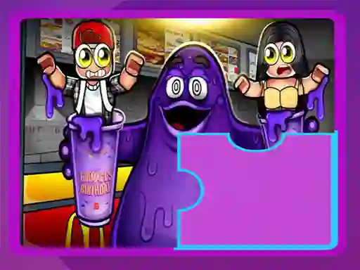 Гульня Grimace Shake Puzzle онлайн
