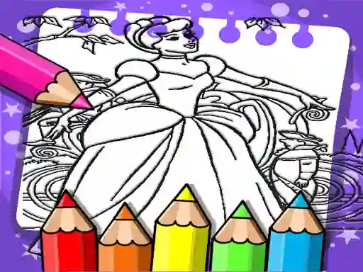 Гульня Cinderella Color Book онлайн