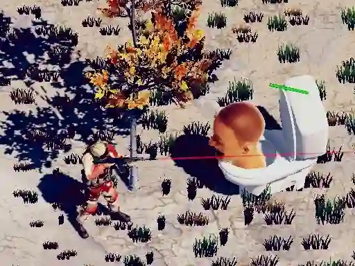 Гульня TopDown Skibidi Toilet Shooting онлайн