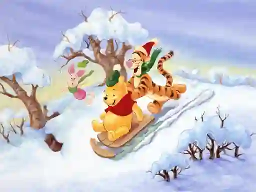 Гульня Winnie the Pooh Christmas Jigsaw Puzzle 2 онлайн