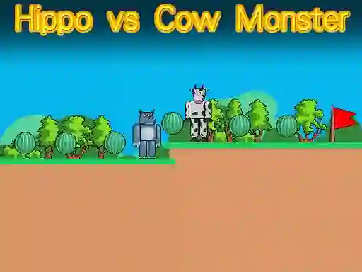 Гульня Hippo vs Cow Monster онлайн