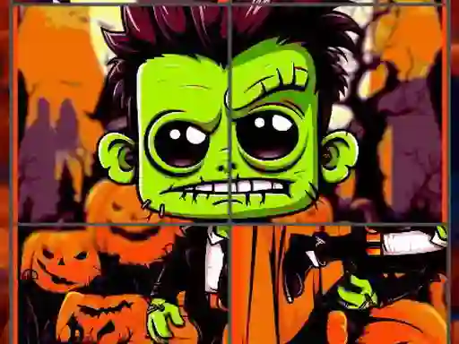 Гульня Franky & Vampire Halloween Puzzle онлайн