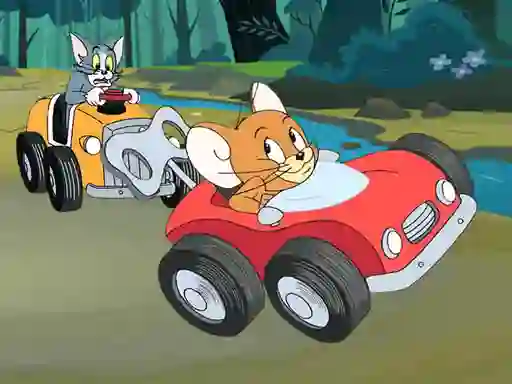 Гульня Tom and Jerry Car Jigsaw онлайн