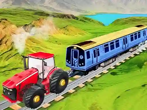 Гульня Chain Tractor Train Towing Game 3D онлайн