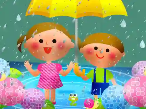 Гульня Kids Rainy Day Puzzle онлайн